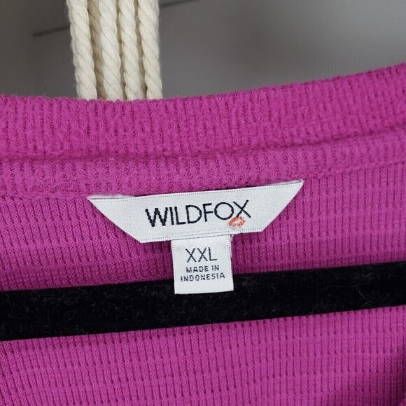 Wildfox Elderberry Haley Brushed V-Neck Pullover XXL - Picture 4 of 5